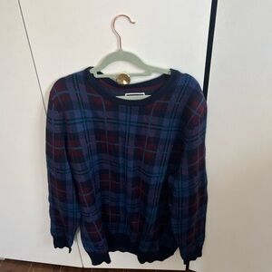 Plaid Sweater in Blue and Red